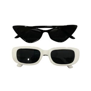 Y2K Stylish Black and White Sunglasses Set